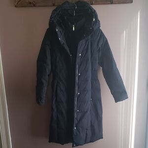 Cole Haan XS/PT Navy Hooded Puffer Coat